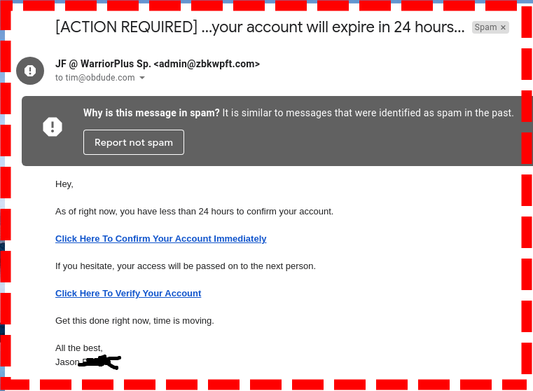 SPAM Email - Don't Do this